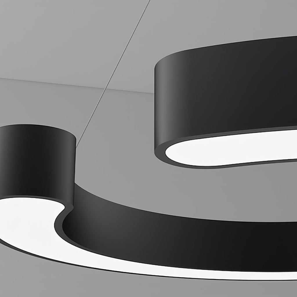 Contemporary Black Geometric Pendant Light - Iron & Acrylic Ceiling Fixture
