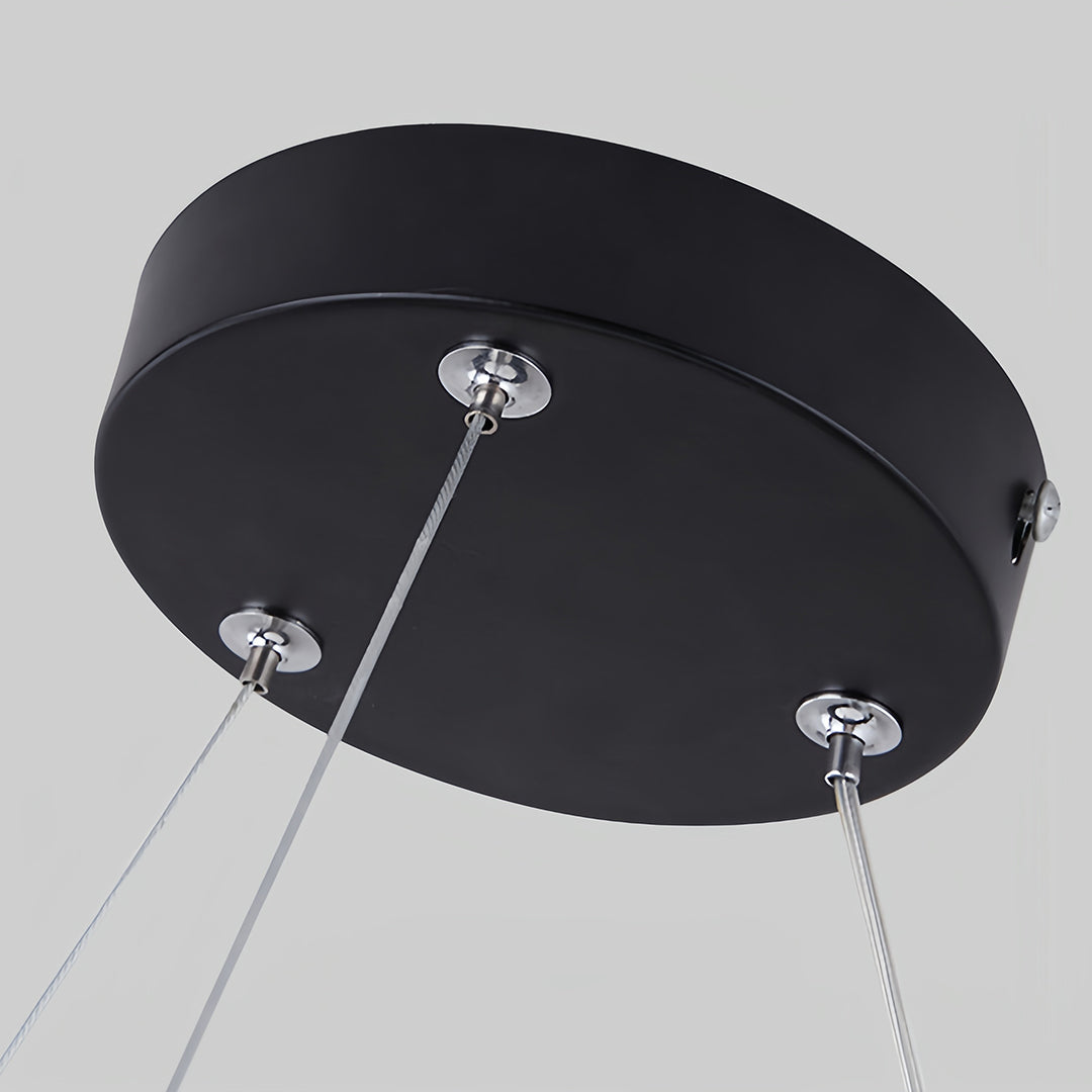 Contemporary Black Geometric Pendant Light - Iron & Acrylic Ceiling Fixture
