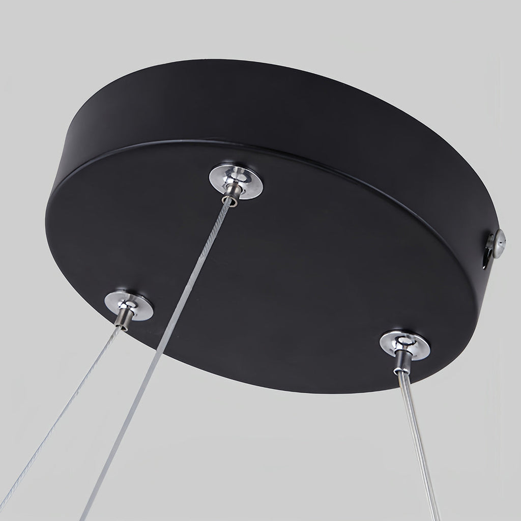 Modern Geometric White Acrylic Pendant Light with Iron Frame for Living Room