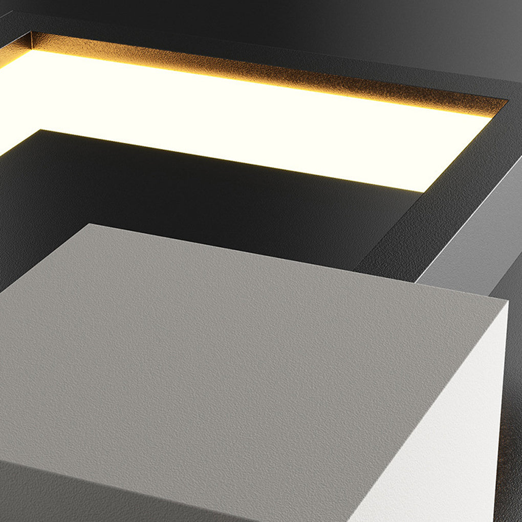 Nordic Geometric LED Wall Sconce Light in Matte Black for Living Room