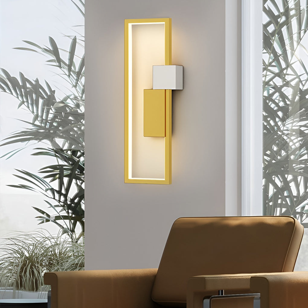 Nordic Geometric LED Wall Sconce Light in Matte Black for Living Room