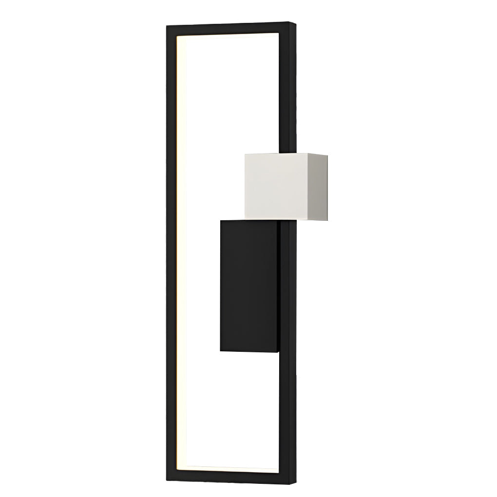 Nordic Geometric LED Wall Sconce Light in Matte Black for Living Room