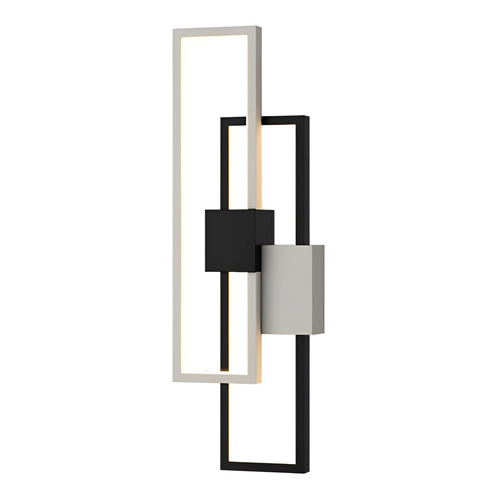 Nordic Geometric LED Wall Sconce Light in Matte Black for Living Room