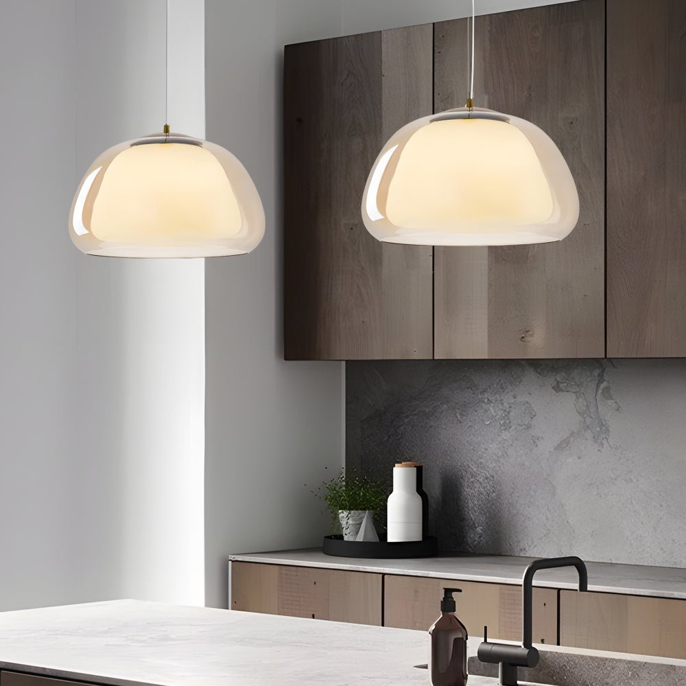 Nordic Style Glass Jelly Pendant Light with 3-Step Dimming for Living Room