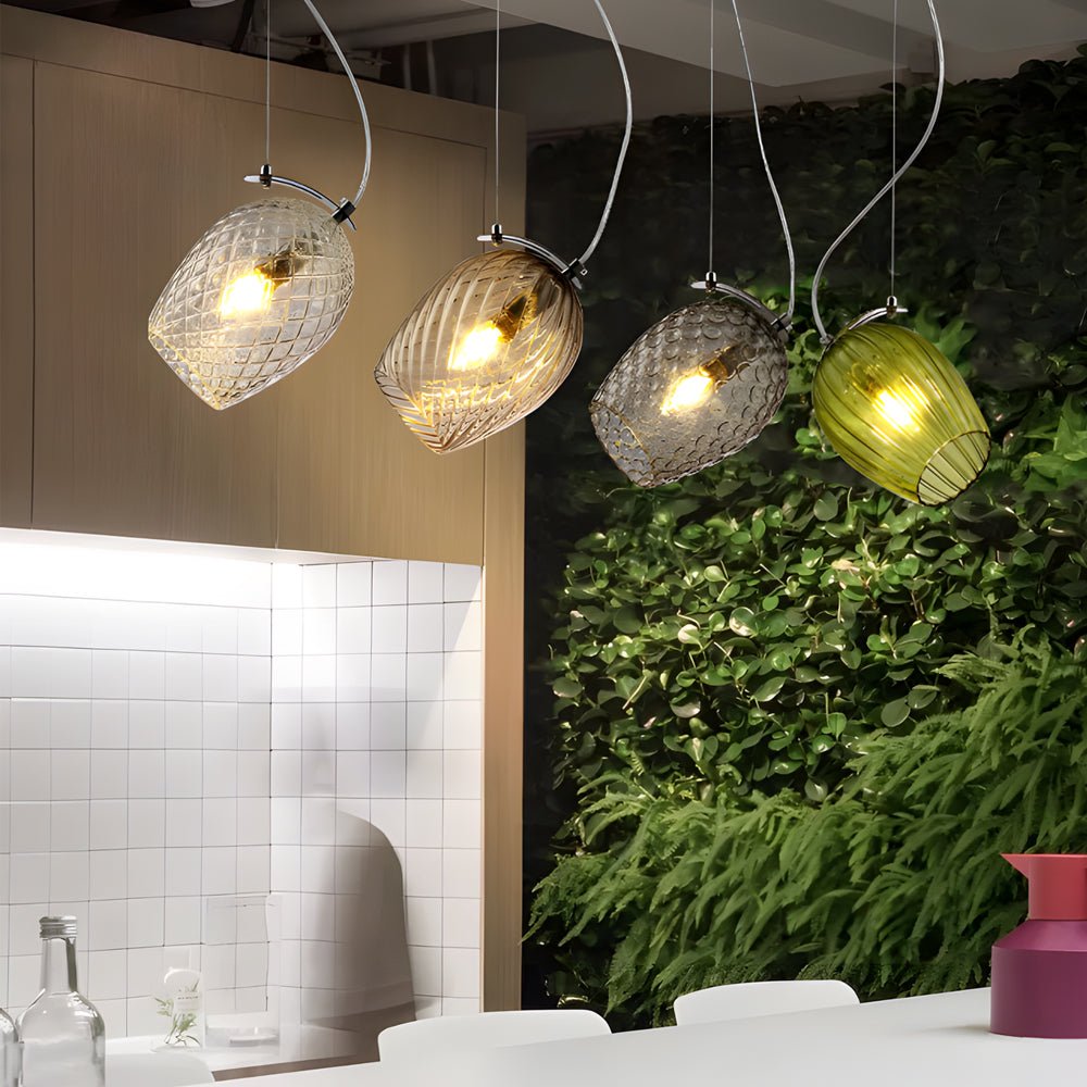 Adjustable Minimalist Glass Flower Bud Pendant Light for Nordic Home Decor