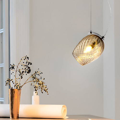 Adjustable Minimalist Glass Flower Bud Pendant Light for Nordic Home Decor