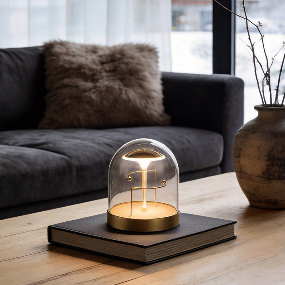 Elegant Glass Dome LED Table Lamp for Fairy Tale Bedroom Decor