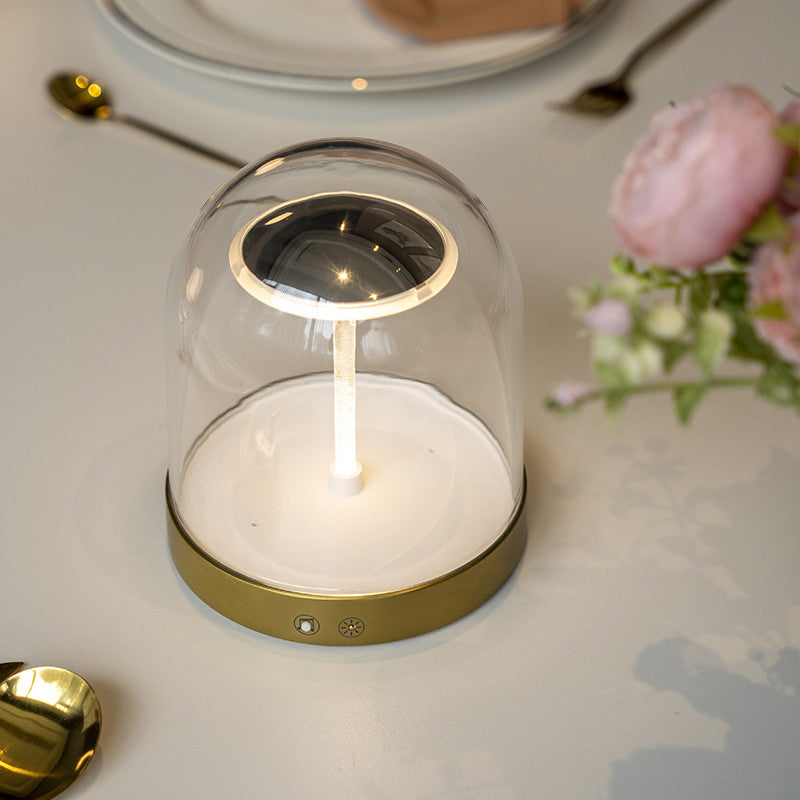 Elegant Glass Dome LED Table Lamp for Fairy Tale Bedroom Decor