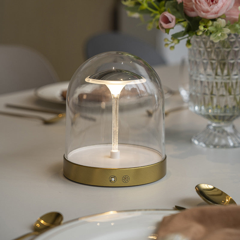Elegant Glass Dome LED Table Lamp for Fairy Tale Bedroom Decor