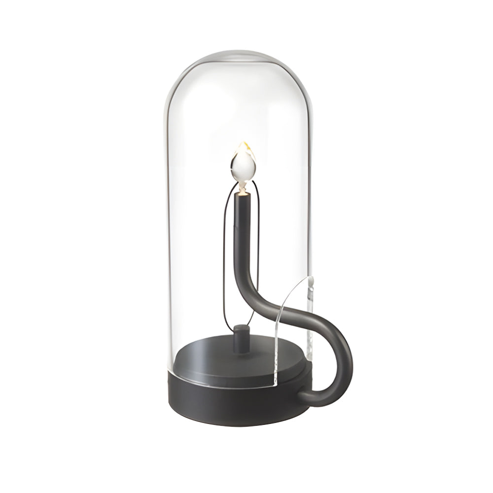 Modern Clear Glass Dome LED Table Light for Bedroom or Living Room