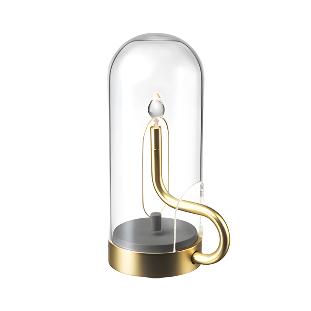 Modern Clear Glass Dome LED Table Light for Bedroom or Living Room