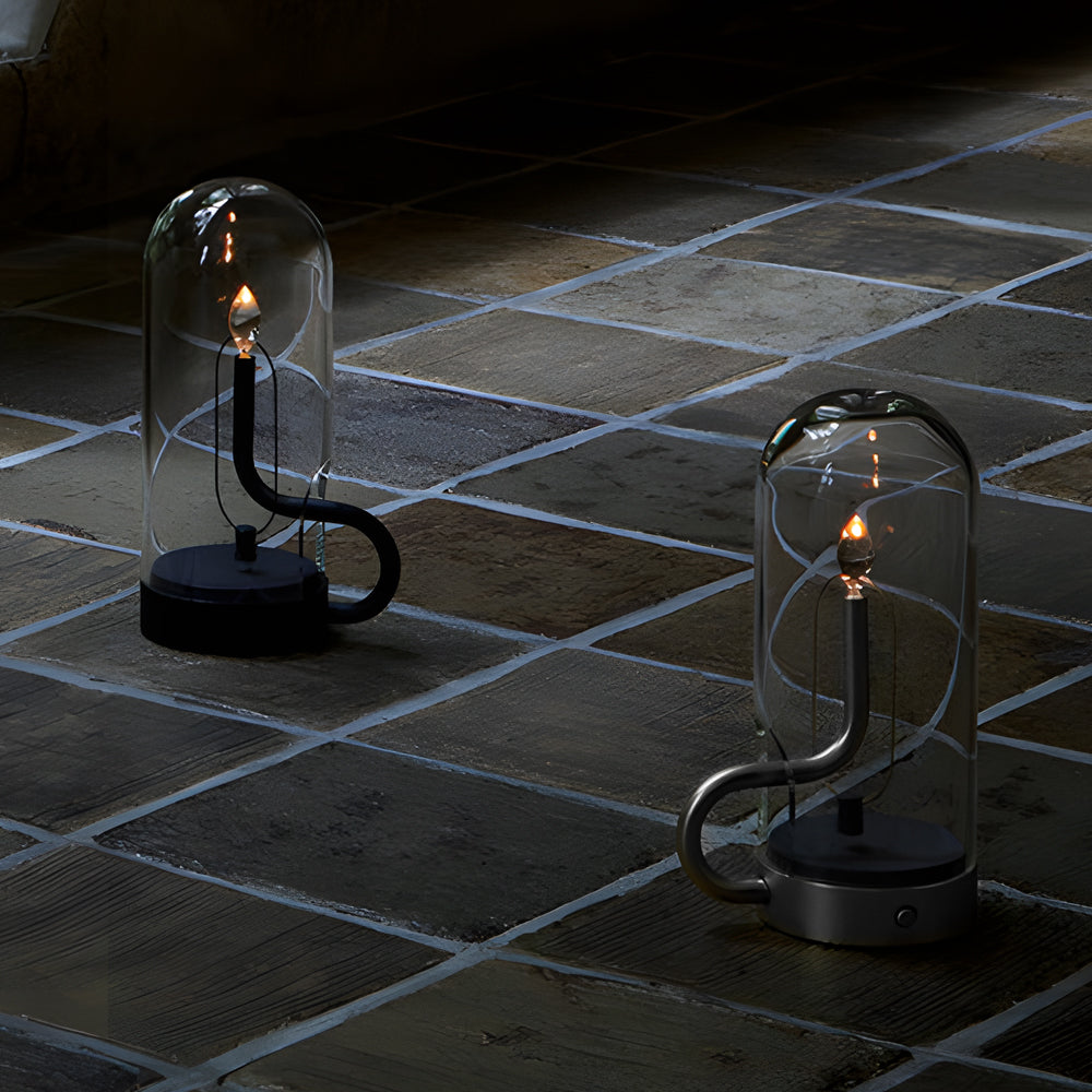 Modern Clear Glass Dome LED Table Light for Bedroom or Living Room