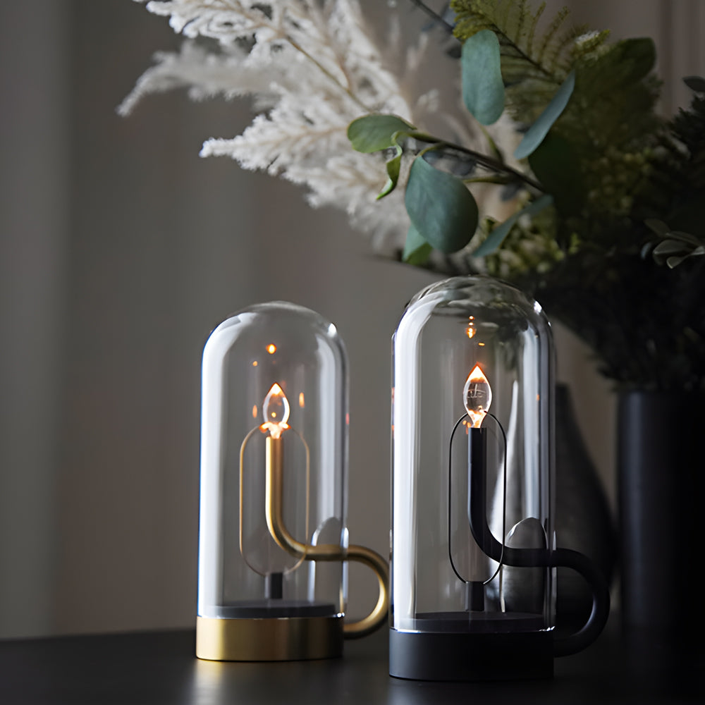 Modern Clear Glass Dome LED Table Light for Bedroom or Living Room