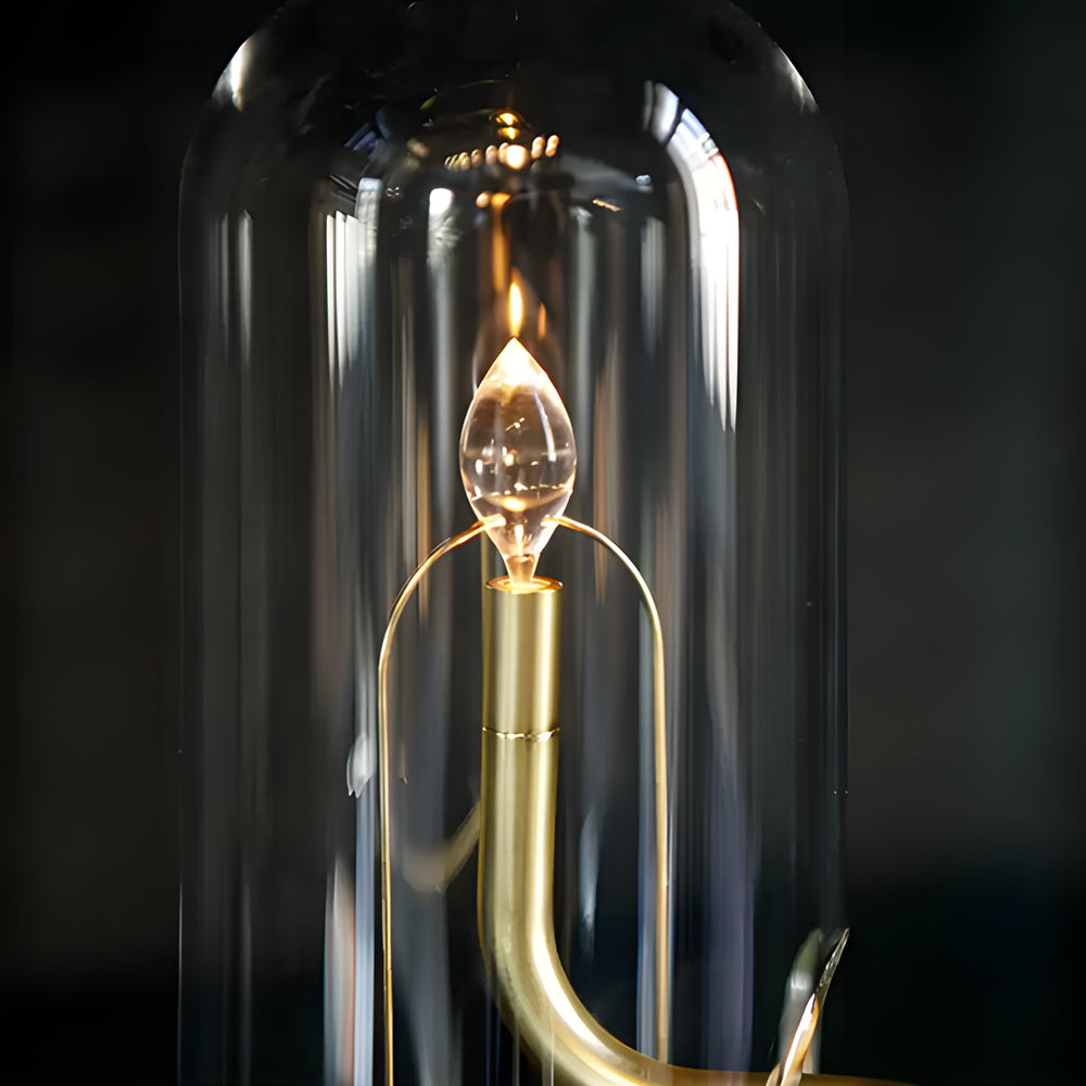 Modern Clear Glass Dome LED Table Light for Bedroom or Living Room