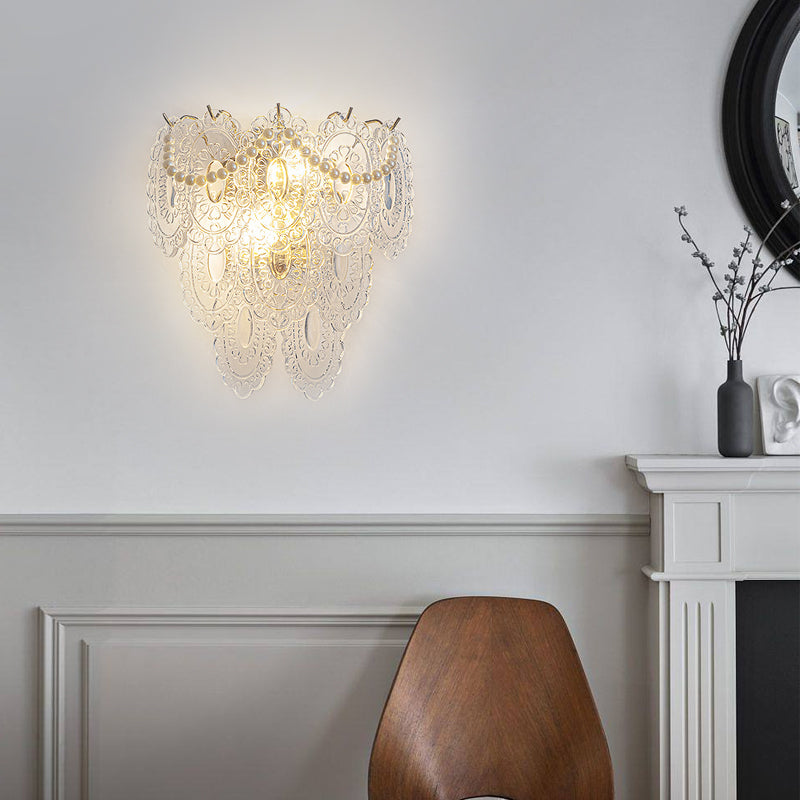 Luxury Modern Glass Feather Wall Sconce Light for Contemporary Rooms