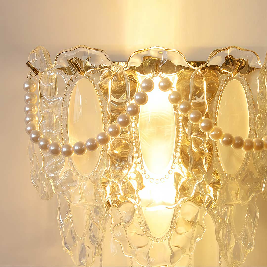 Luxury Modern Glass Feather Wall Sconce Light for Contemporary Rooms
