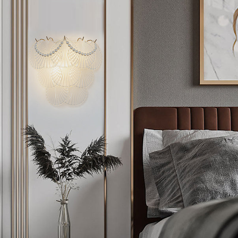 Luxury Modern Glass Feather Wall Sconce Light for Contemporary Rooms