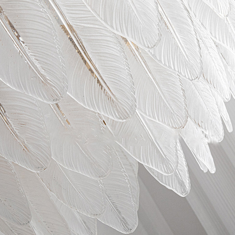 Luxury Modern Glass Feather Wall Sconce Light for Contemporary Rooms