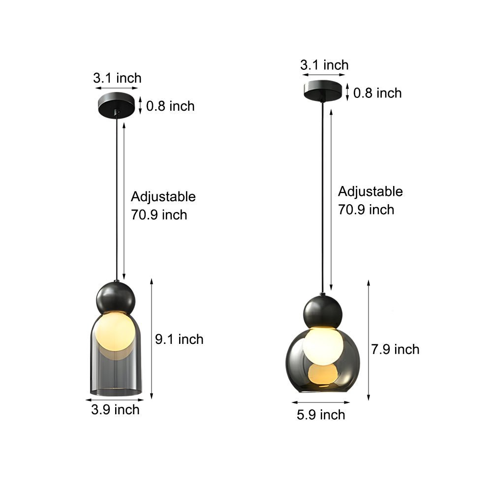 Luxury Copper Glass Gourd Pendant Light with 3 Step Dimming for Modern Living Rooms