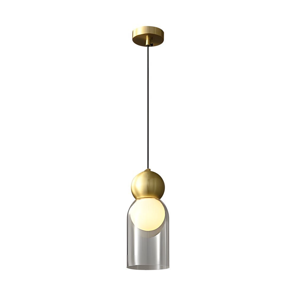 Luxury Copper Glass Gourd Pendant Light with 3 Step Dimming for Modern Living Rooms