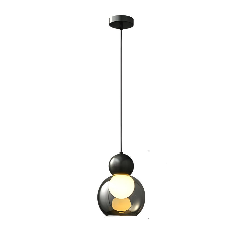 Luxury Copper Glass Gourd Pendant Light with 3 Step Dimming for Modern Living Rooms