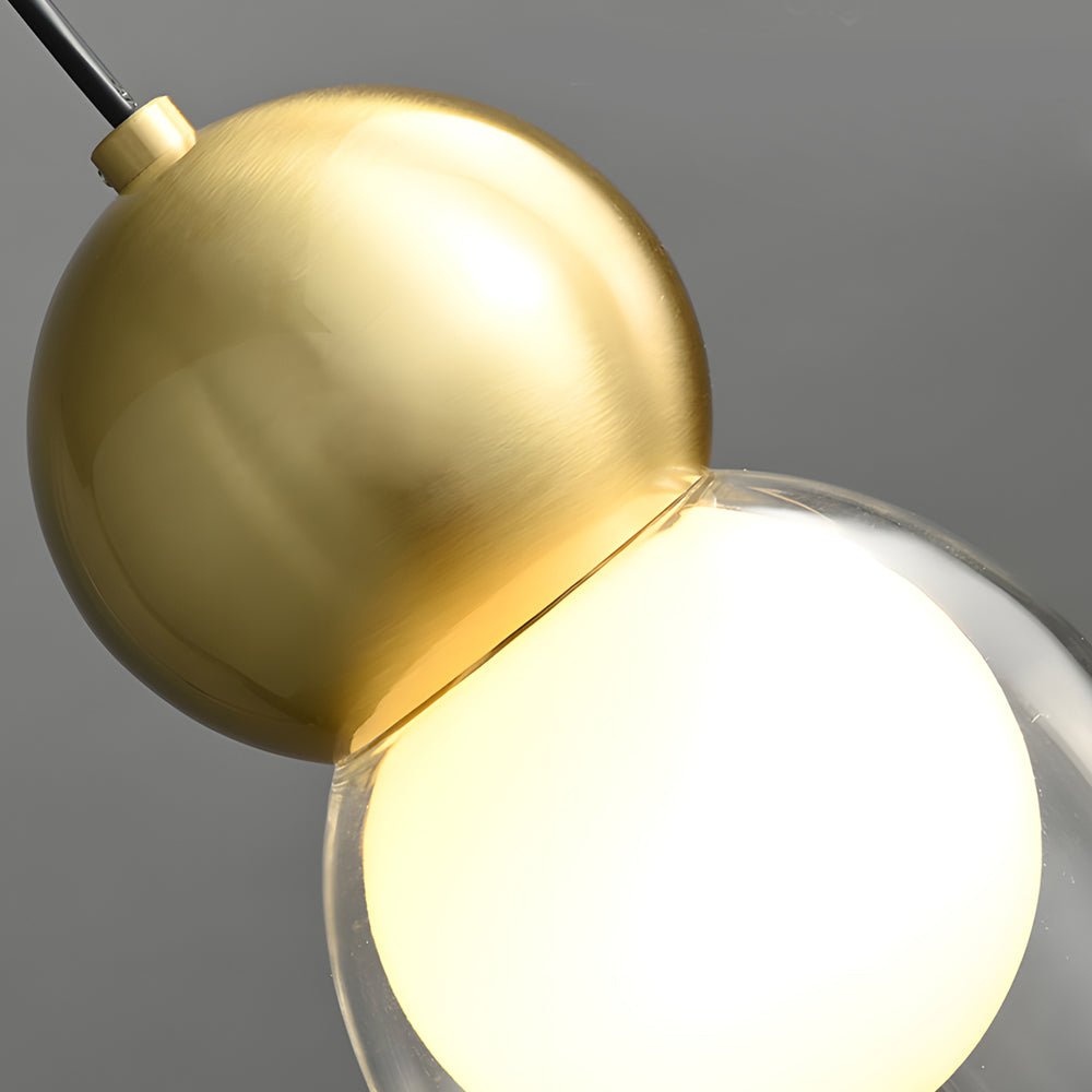 Luxury Copper Glass Gourd Pendant Light with 3 Step Dimming for Modern Living Rooms