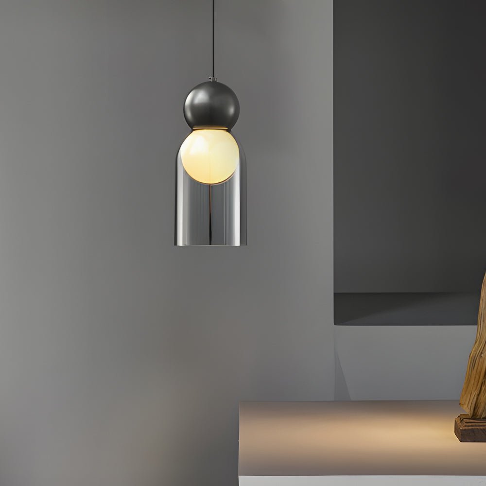 Luxury Copper Glass Gourd Pendant Light with 3 Step Dimming for Modern Living Rooms