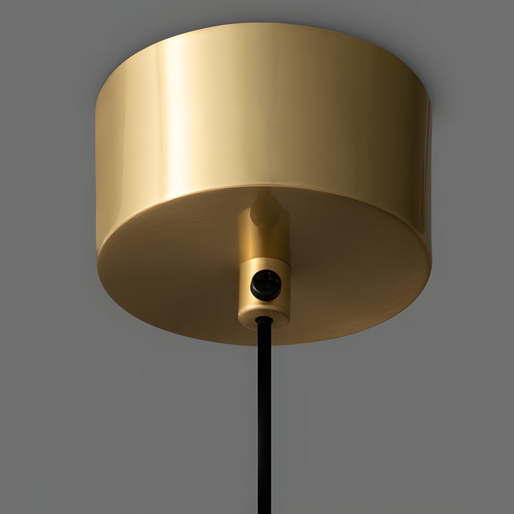 Modern Copper Glass Gourd Pendant Light with 3-Step Dimming for Dining Room
