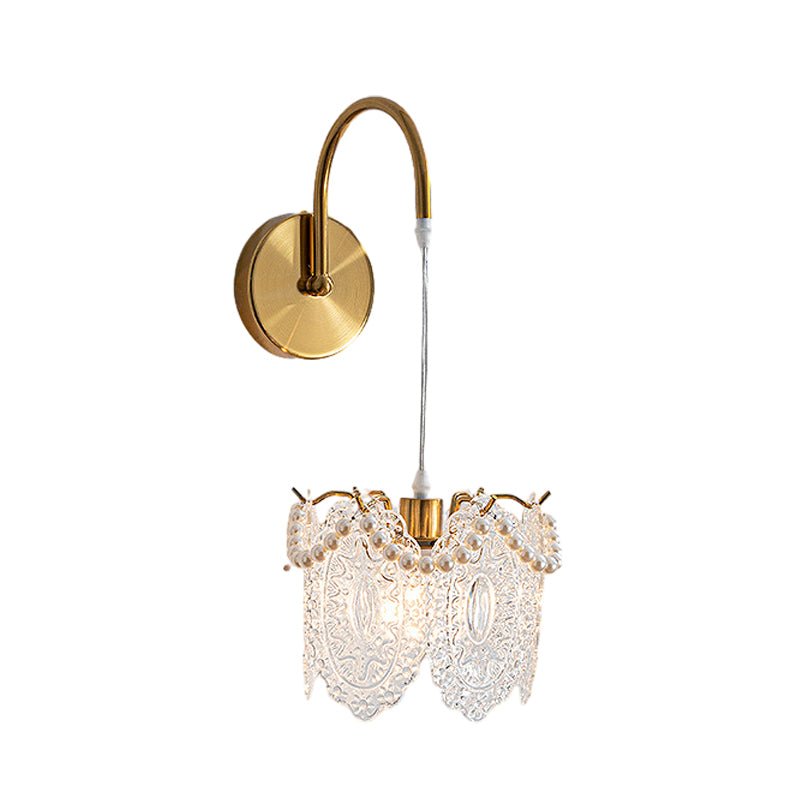 Nordic Glass Leaf Feather Wall Light Fixture for Contemporary Rooms