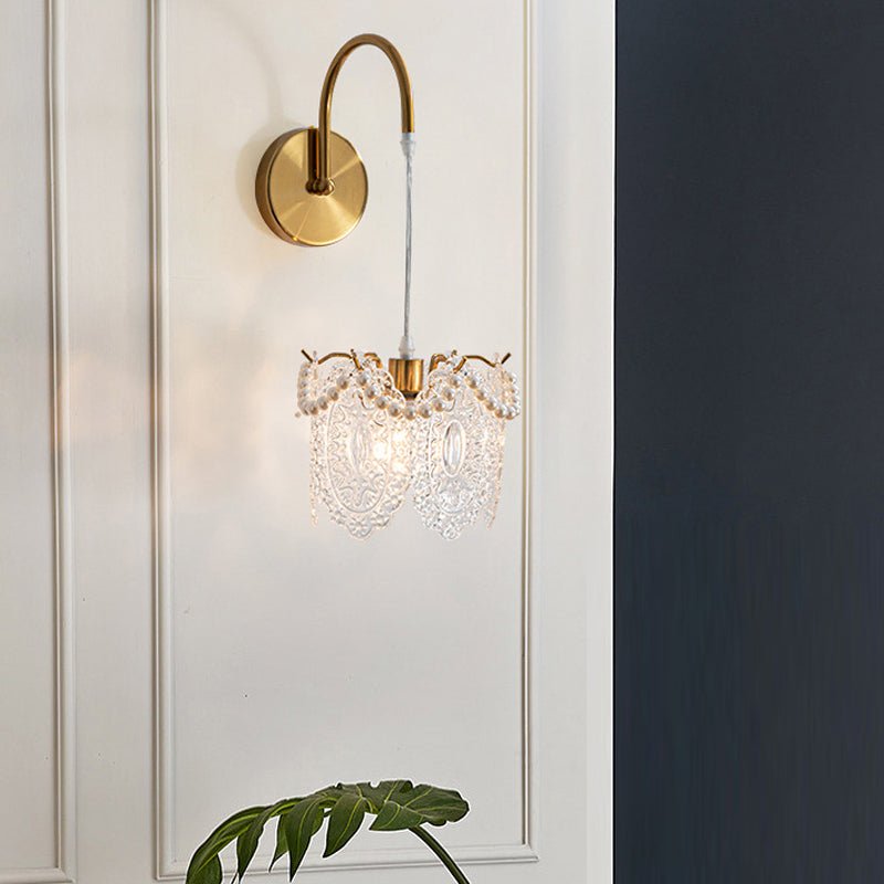 Nordic Glass Leaf Feather Wall Light Fixture for Contemporary Rooms