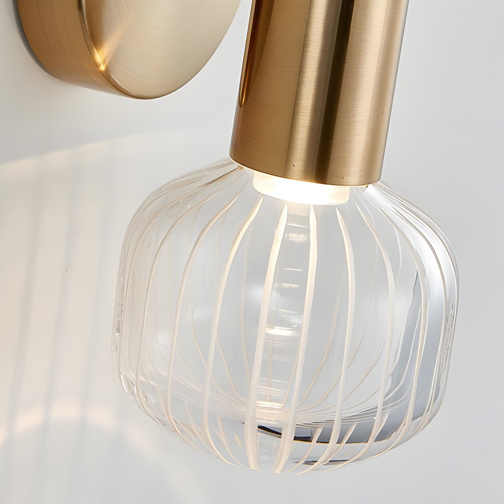 Postmodern Clear Glass Wall Light Fixture for Living Room & Hallway