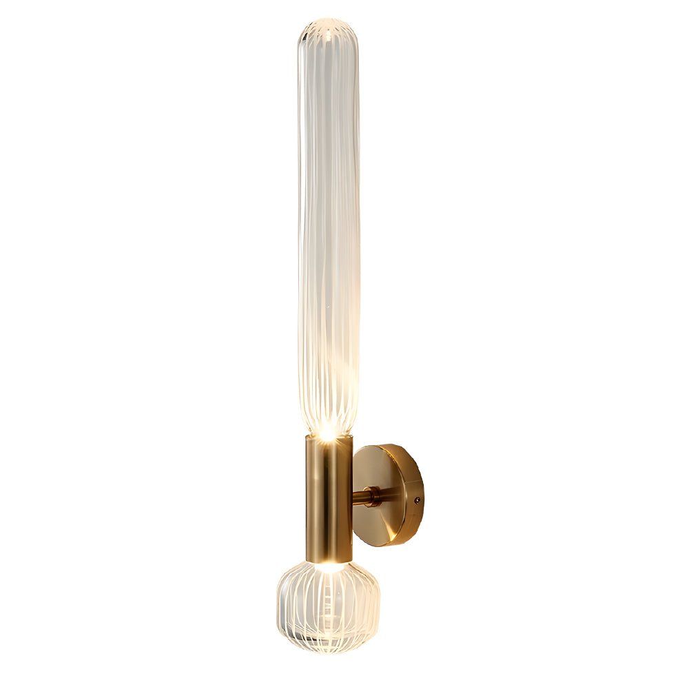 Postmodern Clear Glass Wall Light Fixture for Living Room & Hallway