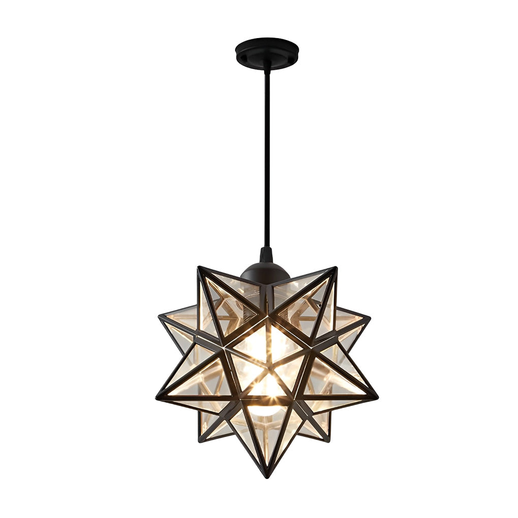 Modern Glass Moravian Star Pendant Light for Elegant Dining Room Decor