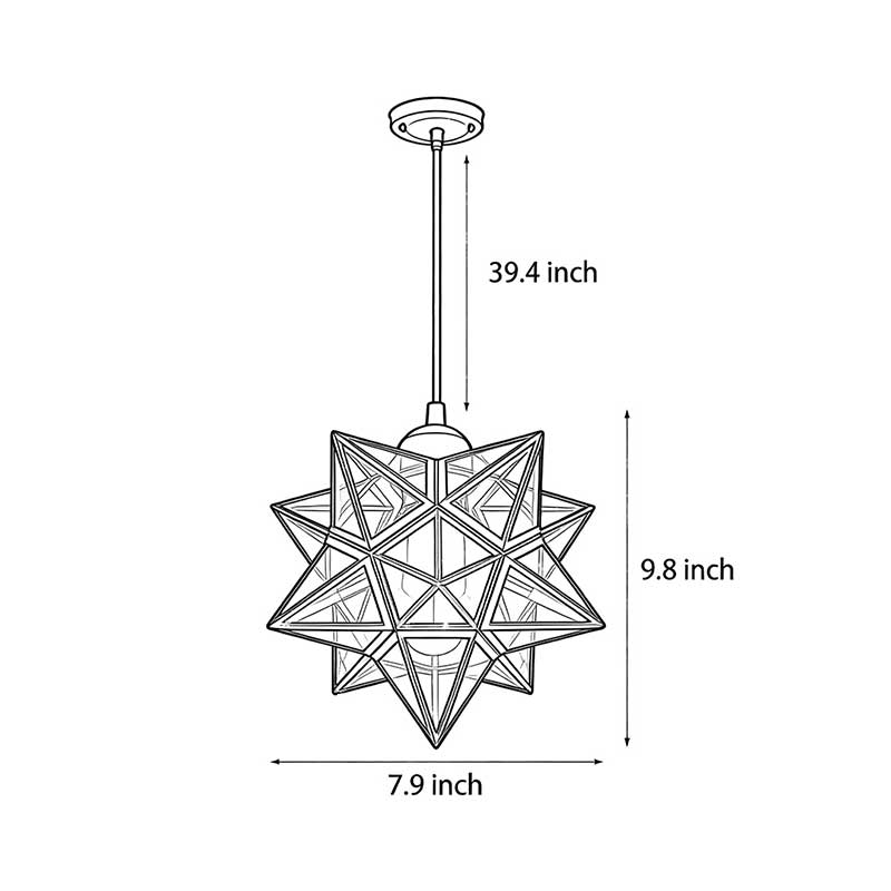 Modern Clear Glass Moravian Star Pendant Light for Entryway Illumination