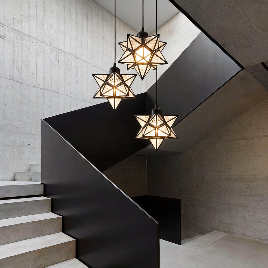 Modern Glass Moravian Star Pendant Light for Elegant Dining Room Decor
