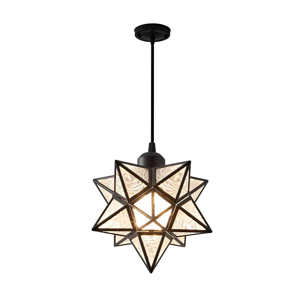 Modern Glass Moravian Star Pendant Light for Elegant Dining Room Decor