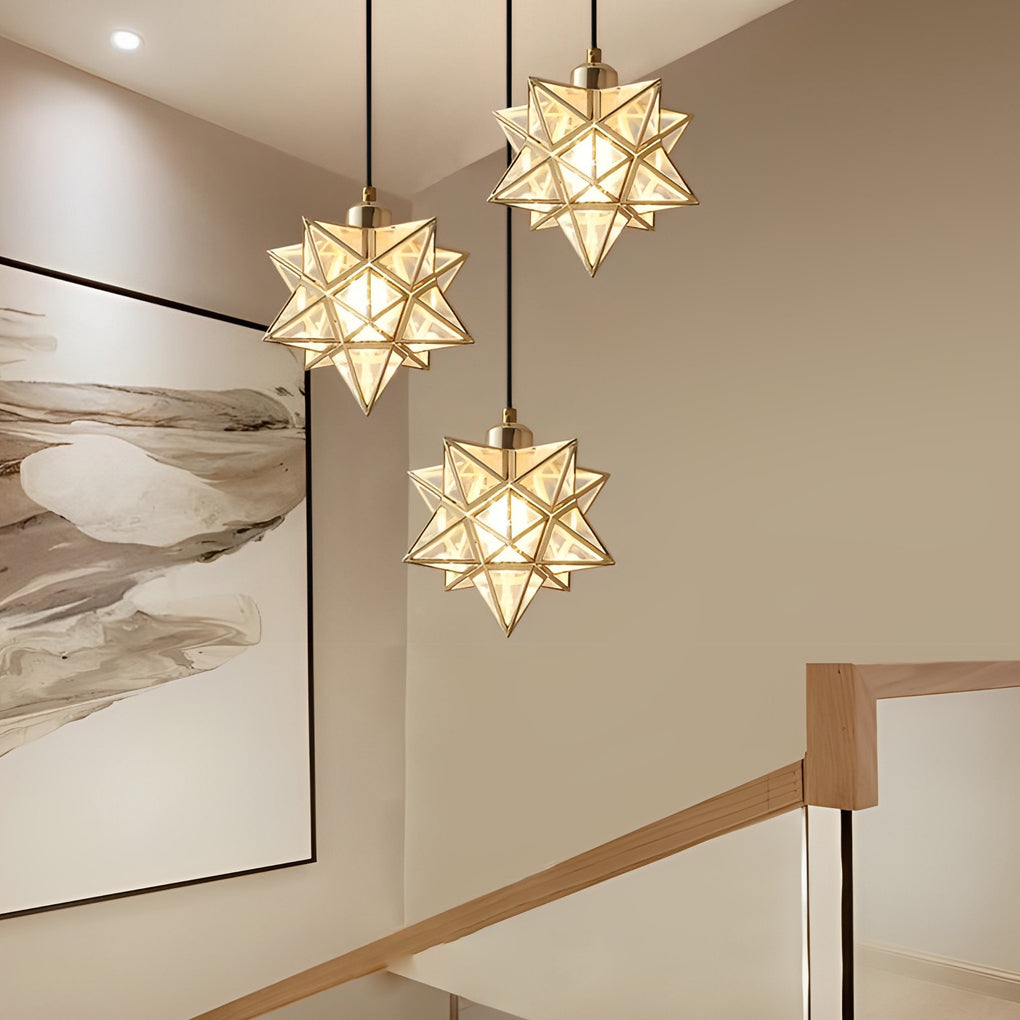 Modern Glass Moravian Star Pendant Light for Elegant Dining Room Decor
