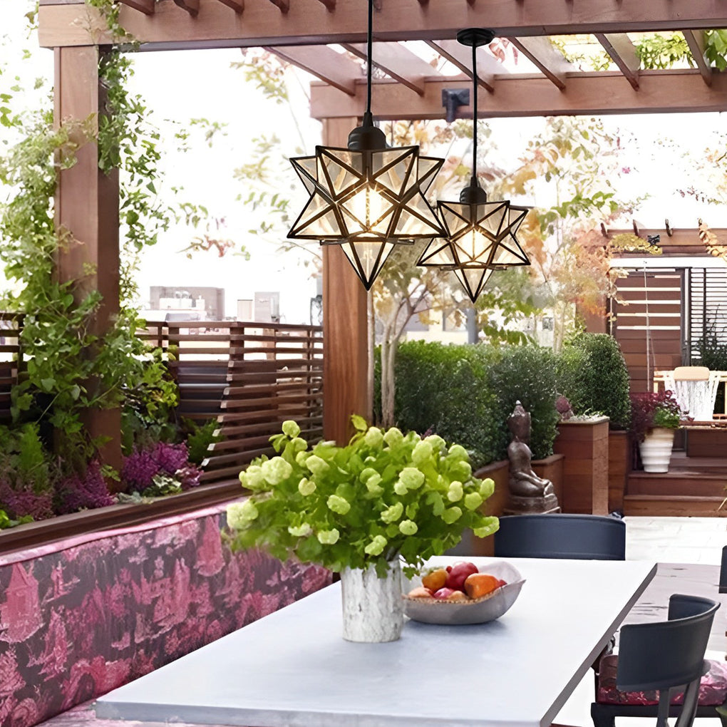 Modern Glass Moravian Star Pendant Light for Elegant Dining Room Decor
