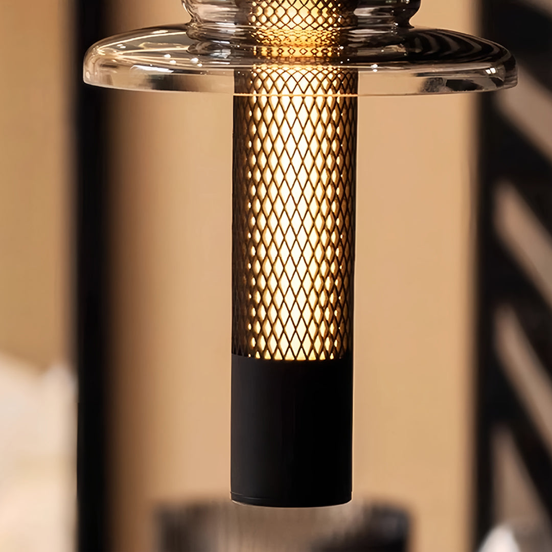 Elegant Clear Glass Geometric Pendant Light Fixture for Modern Spaces