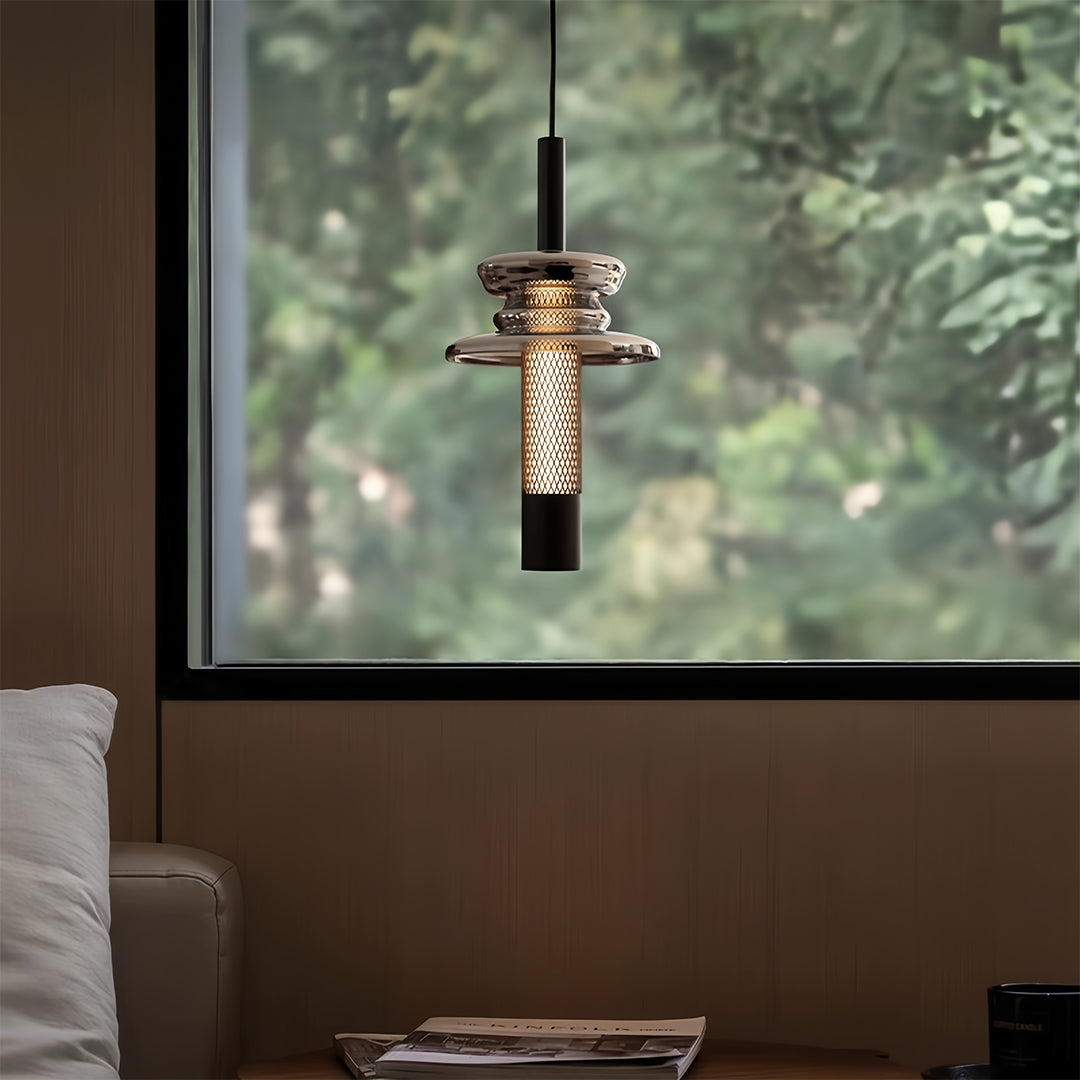 Minimalist Clear Glass Geometric Pendant Light Fixture for Modern Spaces