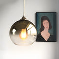 Modern Clear Glass Round Pendant Light Fixture for Dining Room Decor