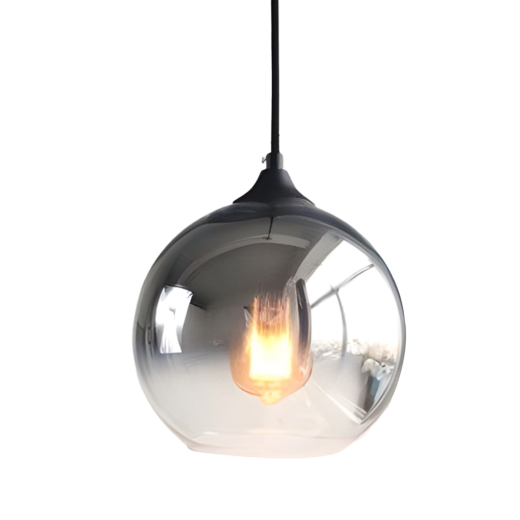 Modern Clear Glass Round Pendant Light Fixture for Dining Room Decor