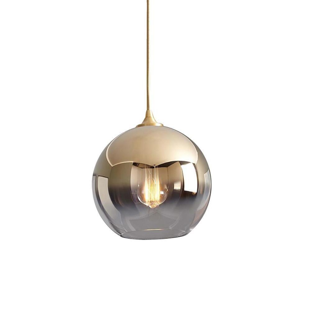 Modern Clear Glass Round Pendant Light Fixture for Dining Room Decor