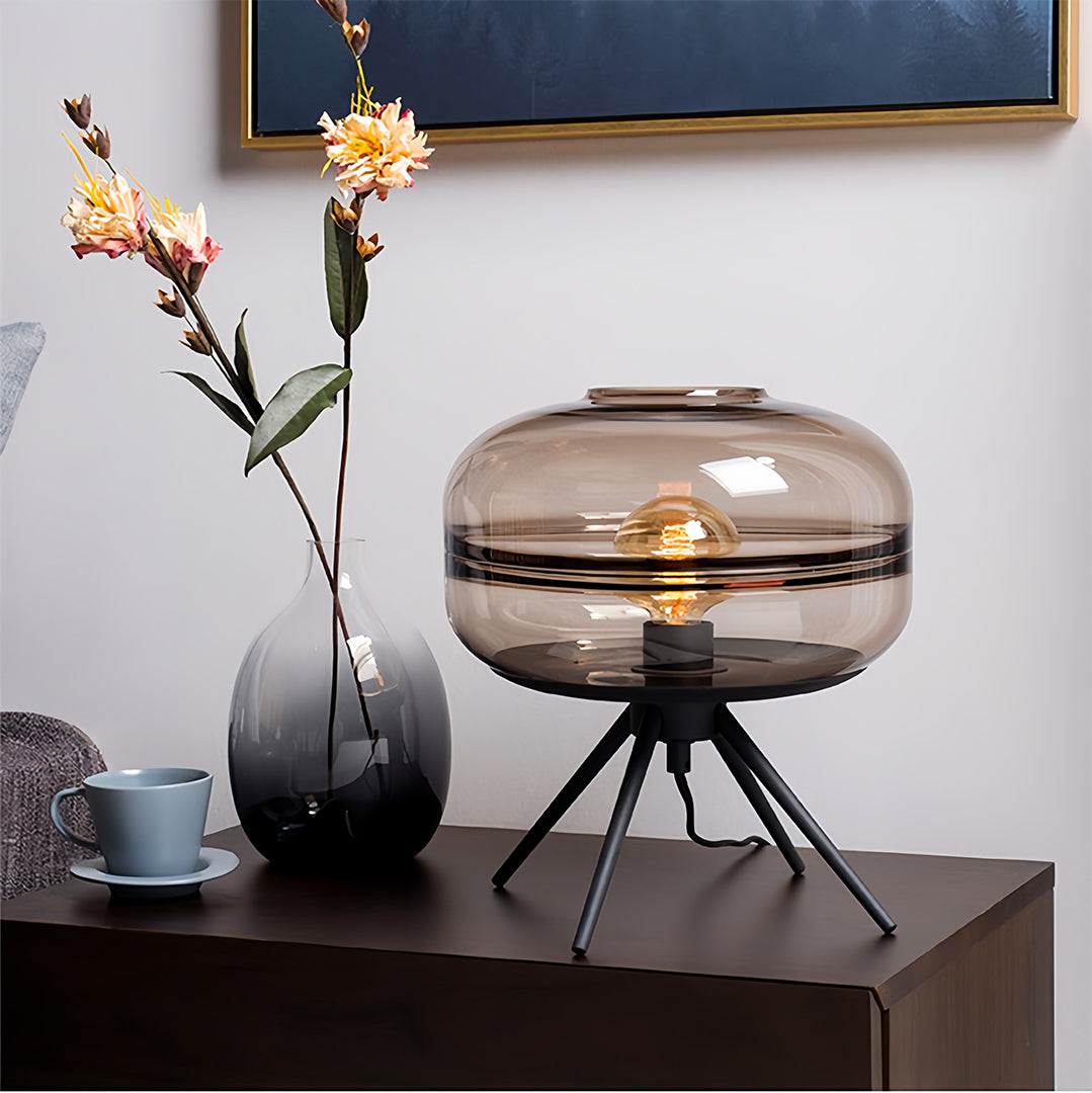 Modern Nordic Glass Accent Table Lamp with Four Legs for Living Room
