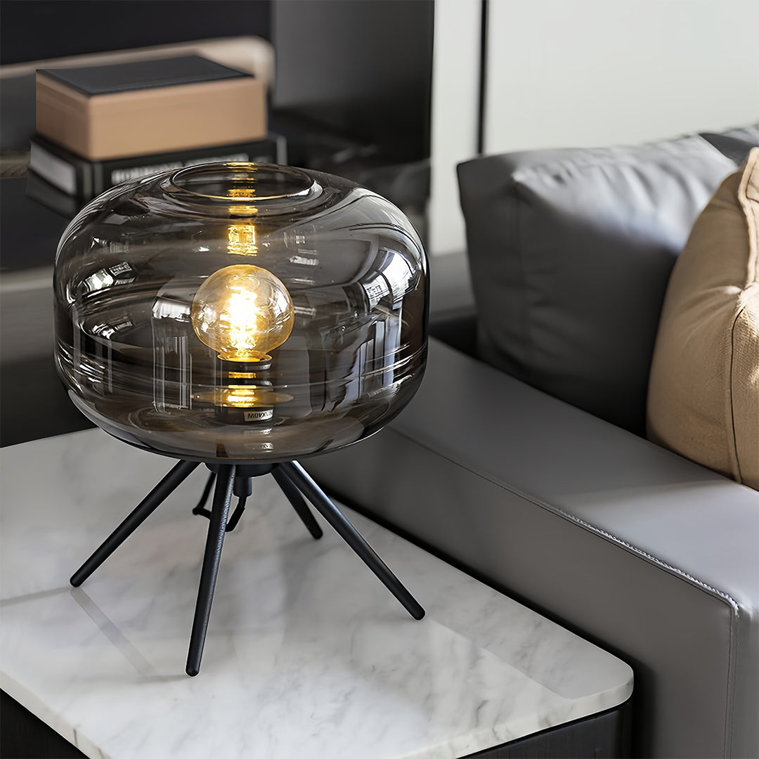 Modern Nordic Glass Accent Table Lamp with Four Legs for Living Room