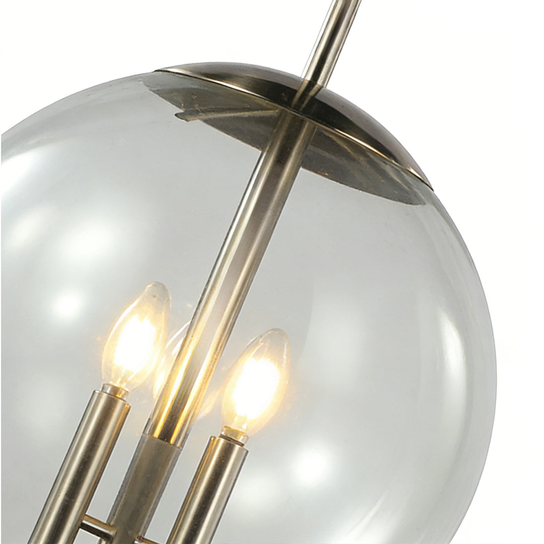 Contemporary Silver Glass Orb Pendant Light for Modern Living Spaces