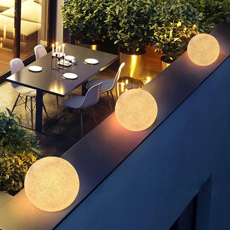 Modern Waterproof White Globe LED Pillar Light for Outdoor Spaces