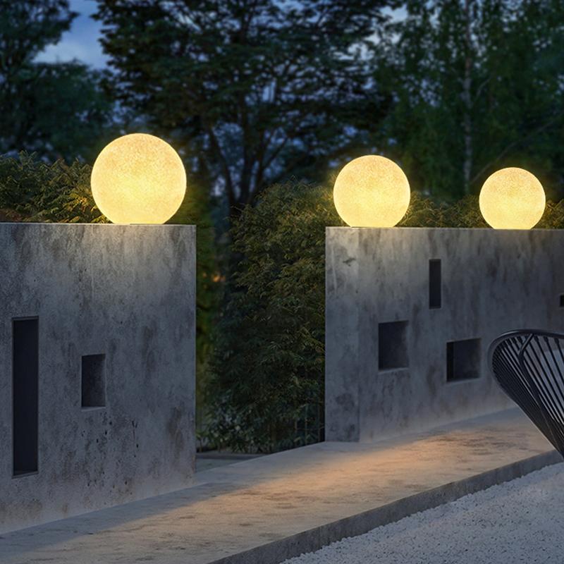 Modern Waterproof White Globe LED Pillar Light for Outdoor Spaces