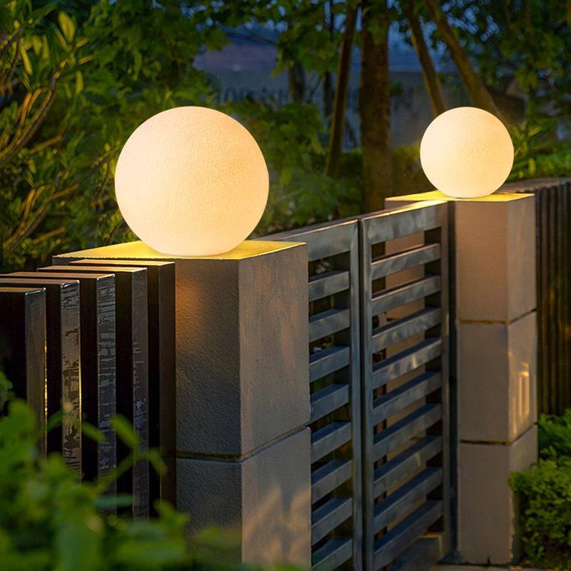 Modern Waterproof White Globe LED Pillar Light for Outdoor Spaces
