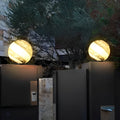 Contemporary White Globe Pillar Light Fixture for Outdoor Fencing
